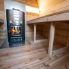 Dundalk Leisurecraft MiniPOD Outdoor Sauna CTC77MW inside with harvia wood heater