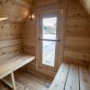 Dundalk Leisurecraft MiniPOD Outdoor Sauna CTC77MW inside with harvia wood heater