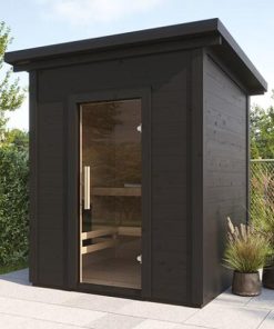 SaunaLife Model G2 4 Person Traditional Outdoor Home Sauna black