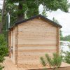 Dundalk CT Georgian Cabin Sauna with Porch – CTC88PW back view outdoors