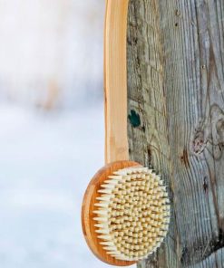 Kolo Bath Brush Bambu 2 Sauna Bath Brush with Handle, Natural Bamboo