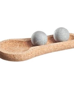 Hukka SoleJoy Sauna Massage Stones with Natural Cork Base, Spheres, 2 Pcs