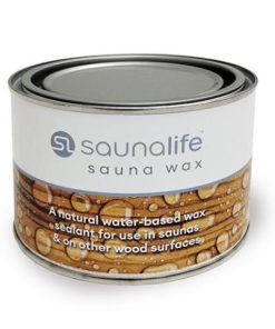 Beautify and protect your sauna's wood with a decorative and protective natural Sauna Wax from SaunaLife for interior wood sauna surfaces.