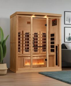 Golden Designs 4-Person Full Spectrum EMF FAR Infrared Sauna with Himalayan Salt Bar