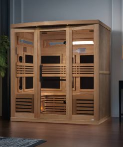 Golden Designs 6-Person Full Spectrum PureTech™ Near Zero EMF FAR Infrared Sauna with Himalayan Salt Bar (Canadian Hemlock)