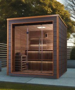 Golden Designs Bergen 6 Person Outdoor-Indoor Traditional Sauna - Canadian Red Cedar Interior