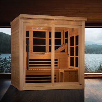 Alternative view of Golden Designs 6 Person Near Zero EMF FAR Infrared Sauna