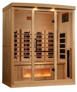 Golden Designs 4-Person Full Spectrum EMF FAR Infrared Sauna with Himalayan Salt Bar