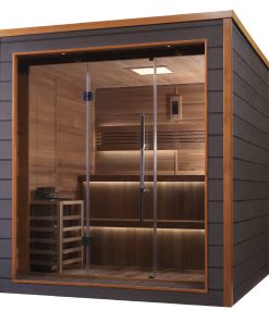 Golden Designs Bergen 6 Person Outdoor-Indoor Traditional Sauna - Canadian Red Cedar Interior