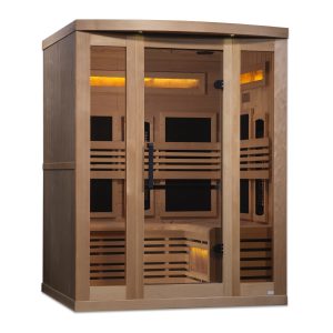 Golden Designs 3-Person Full Spectrum FAR Infrared Sauna with Himalayan Salt Bar