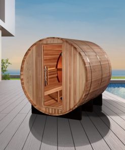 Golden Designs Zurich 4 Person with Bronze Privacy View Traditional Barrel Sauna