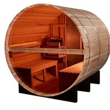 Alternative view of Golden Designs Zurich 4 Person with Bronze Privacy View Traditional Barrel Sauna