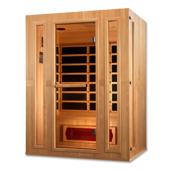 Golden Designs Maxxus "Trinity" Dual Tech 3-Person Low EMF FAR Infrared Sauna with Canadian Hemlock