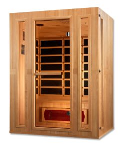 Golden Designs Maxxus "Trinity" Dual Tech 3-Person Low EMF FAR Infrared Sauna with Canadian Hemlock