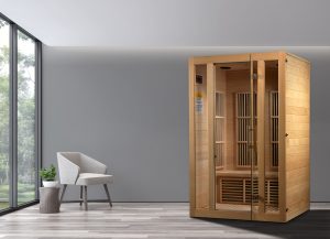 Golden Designs Maxxus "Seattle" Edition 2-Person Low EMF FAR Infrared Carbon Sauna with Canadian Hemlock 