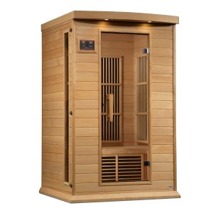 Golden Designs Maxxus Infrared Sauna 2-Person Near Zero EMF FAR Infrared w/ Hemlock