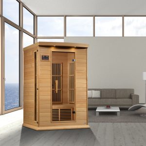 Golden Designs Maxxus Infrared Sauna 2-Person Near Zero EMF FAR Infrared w/ Hemlock