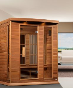 Golden Designs Maxxus 3-Person FAR Infrared Sauna Low EMF with Red Cedar