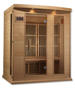 Golden Designs Maxxus 3-Person FAR Infrared Sauna Low EMF with Canadian Hemlock