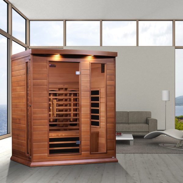 Maxxus 3-Person Full Spectrum Near Zero EMF (Under 2MG) FAR Infrared Sauna (Canadian Red Cedar)